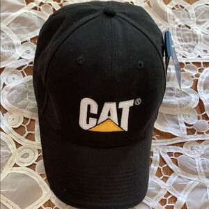 Caterpillar Black Baseball Hat with Embroidered Logo with Tags